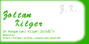 zoltan kilger business card